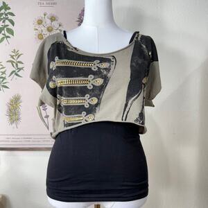 90s Y2k Abbey Dawn Avril Lavigne Crop Top & Cami Punk Emo Skater Grunge S M